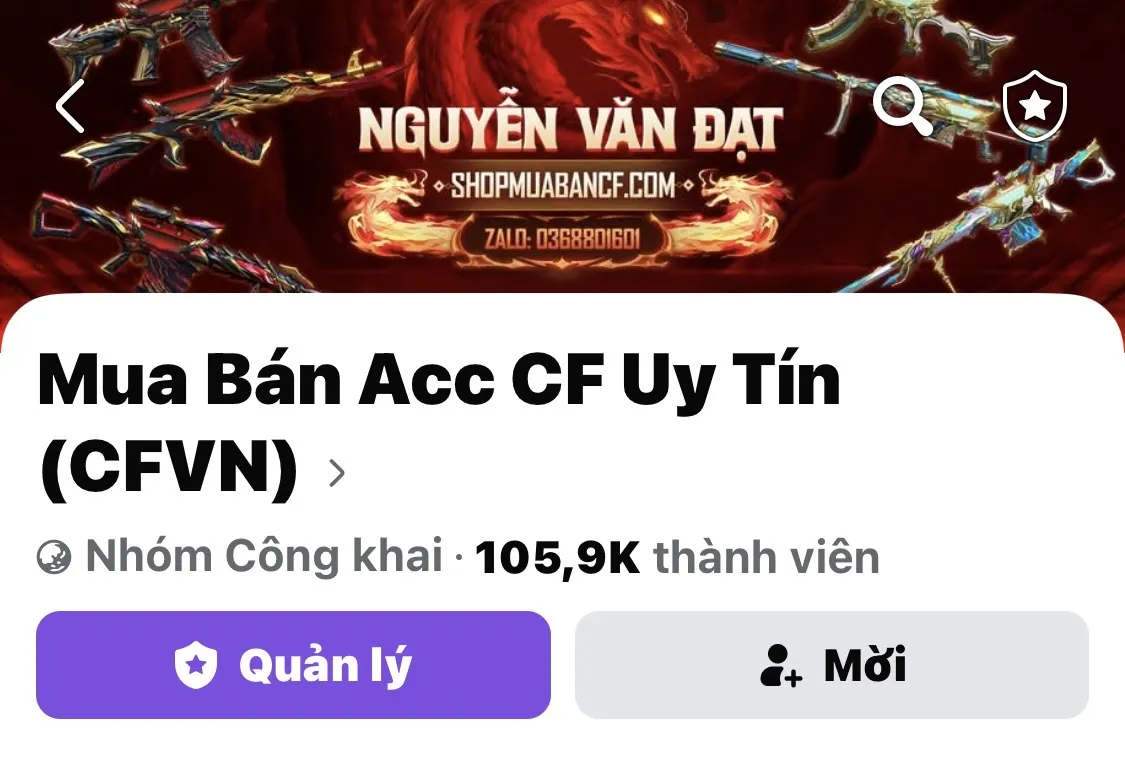 Tham Gia Group Mua Bán Acc CF (Đột Kích) Uy Tín, Giao Dịch An Toàn Nhất